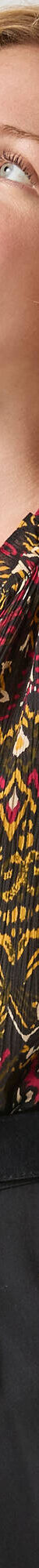 Blouse en voile crépon imprimée ethnnique (noir / multicolore) Blouse en voile crépon imprimée ethnnique (noir / multicolore)